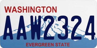 WA license plate AAW2324