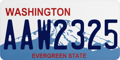 WA license plate AAW2325