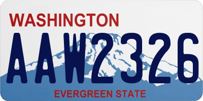 WA license plate AAW2326