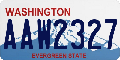 WA license plate AAW2327