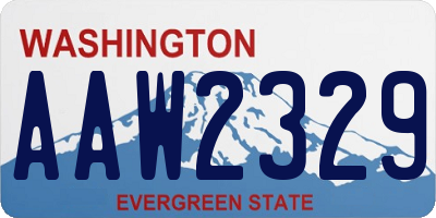 WA license plate AAW2329