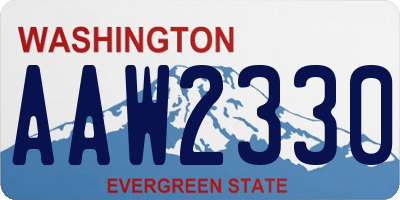 WA license plate AAW2330