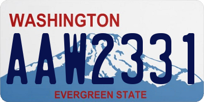 WA license plate AAW2331