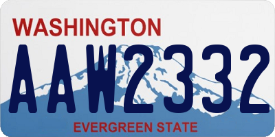 WA license plate AAW2332