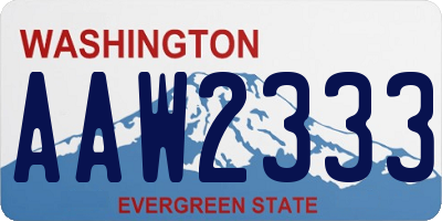 WA license plate AAW2333