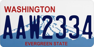 WA license plate AAW2334