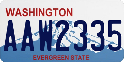 WA license plate AAW2335