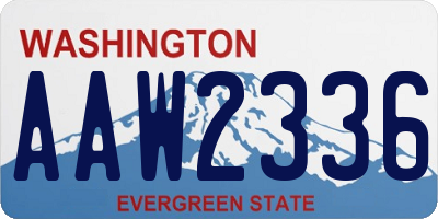 WA license plate AAW2336