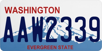 WA license plate AAW2339