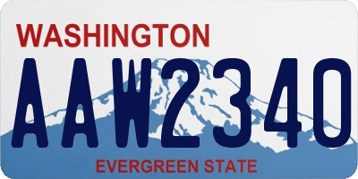 WA license plate AAW2340