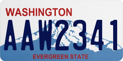 WA license plate AAW2341