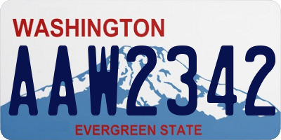 WA license plate AAW2342