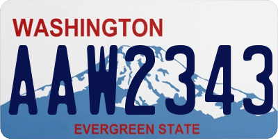 WA license plate AAW2343