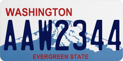 WA license plate AAW2344