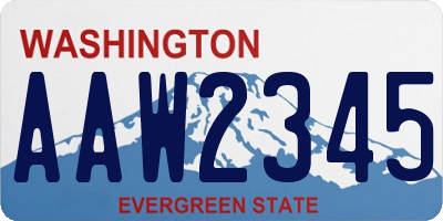 WA license plate AAW2345