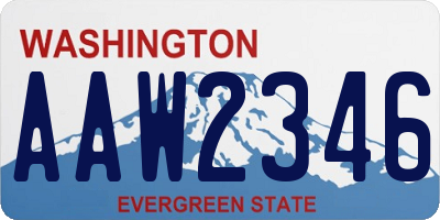 WA license plate AAW2346