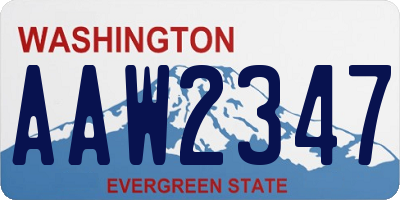 WA license plate AAW2347