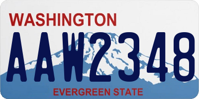 WA license plate AAW2348