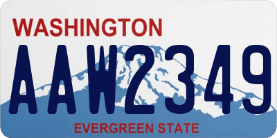 WA license plate AAW2349