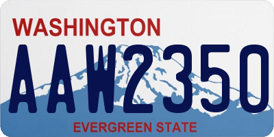 WA license plate AAW2350