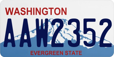 WA license plate AAW2352