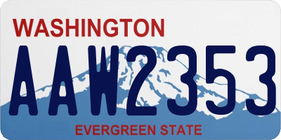 WA license plate AAW2353