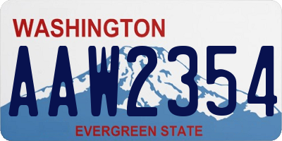 WA license plate AAW2354