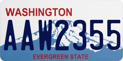 WA license plate AAW2355