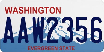 WA license plate AAW2356