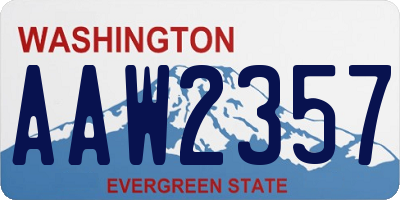 WA license plate AAW2357