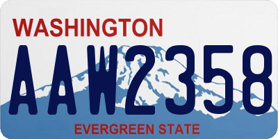 WA license plate AAW2358