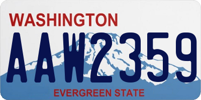 WA license plate AAW2359