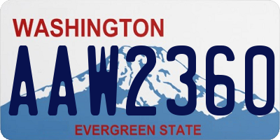 WA license plate AAW2360