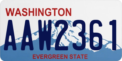 WA license plate AAW2361