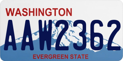 WA license plate AAW2362