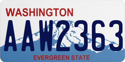 WA license plate AAW2363