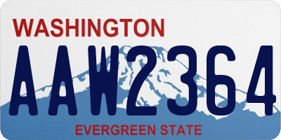 WA license plate AAW2364