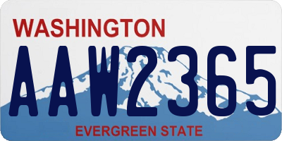 WA license plate AAW2365