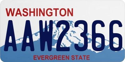 WA license plate AAW2366