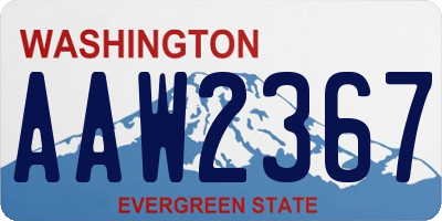 WA license plate AAW2367