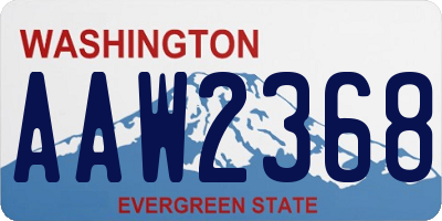 WA license plate AAW2368