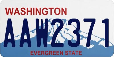 WA license plate AAW2371