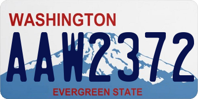 WA license plate AAW2372