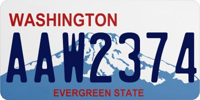 WA license plate AAW2374