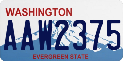 WA license plate AAW2375