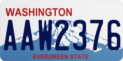 WA license plate AAW2376