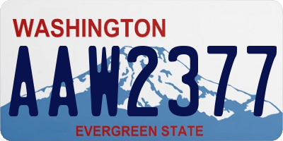 WA license plate AAW2377