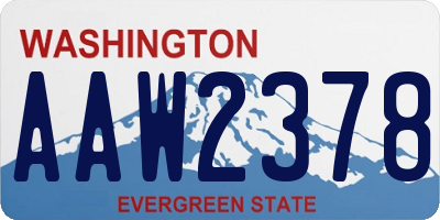 WA license plate AAW2378