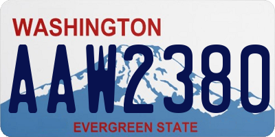 WA license plate AAW2380