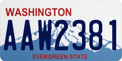 WA license plate AAW2381